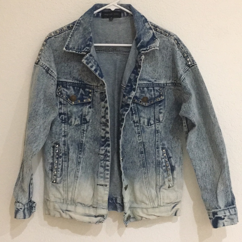 Ombré Studded Denim Jacket